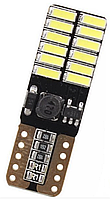 Автомобильная лампочка T10 W5W 4014 24-SMD LED 8Вт 6000К 12-24В