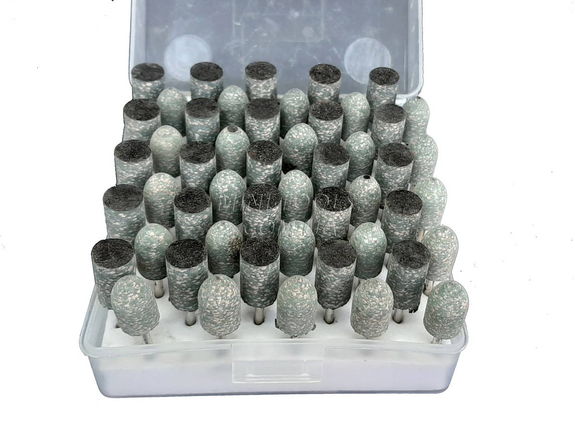 Набір гумових насадок з абразивом 50шт, хвостовик 3mm., фото 3