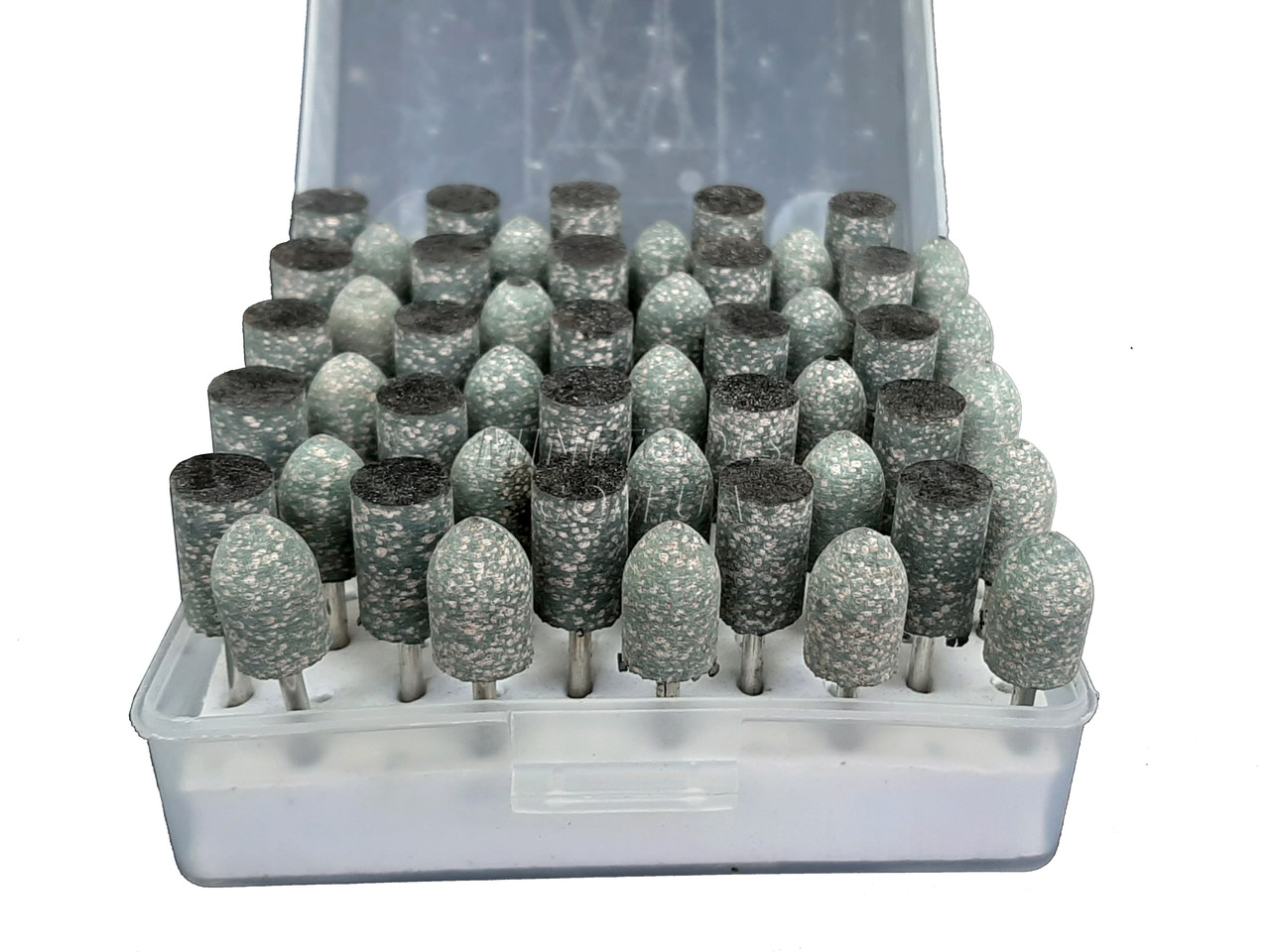 Набір гумових насадок з абразивом 50шт, хвостовик 3mm.