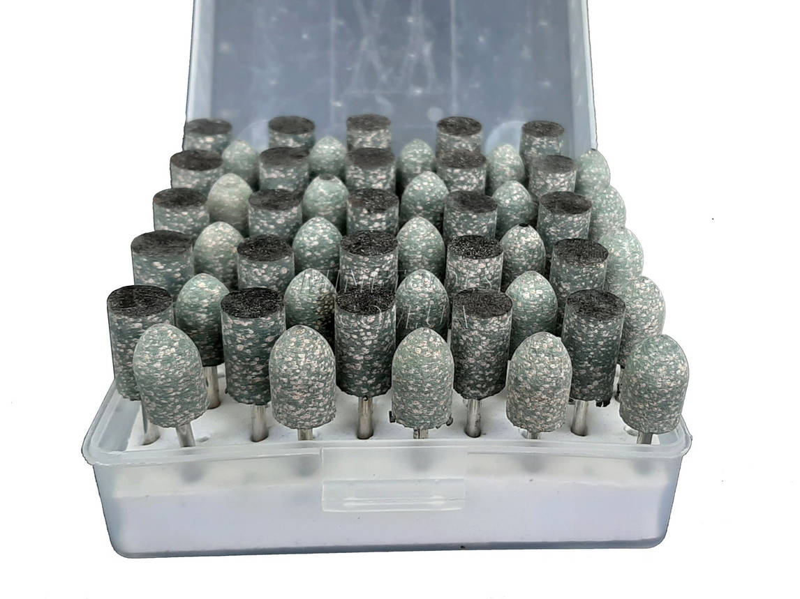 Набір гумових насадок з абразивом 50шт, хвостовик 3mm., фото 1