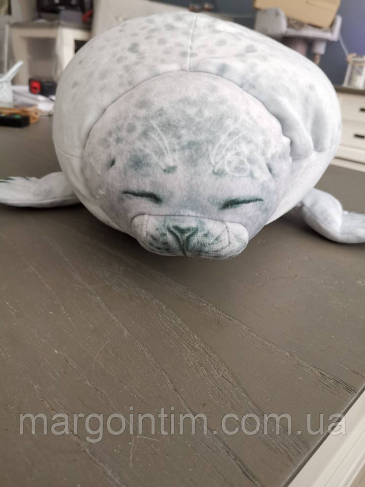 Іграшка 3D тюлень 40 см плюшева іграшка (подушка) Морський лев Сувенір подарунок, фото 1