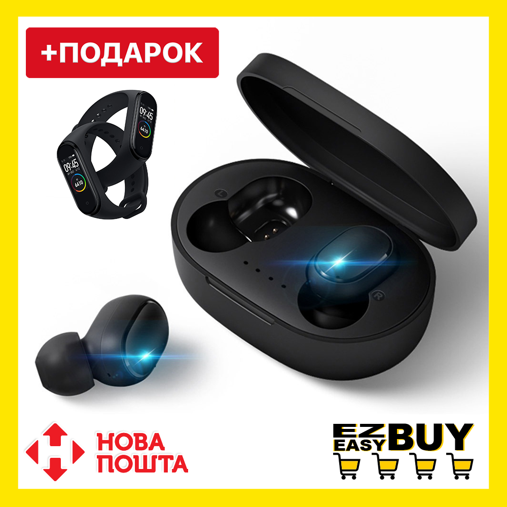 Беспроводные Черные Bluetooth Наушники Вкладыши TWS A6S с Кейсом ...