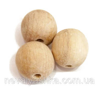 Дерев'яна Намистина 3 см 30 мм Заготовка для Бізіборду, Намистинка з Дерева Бусіна