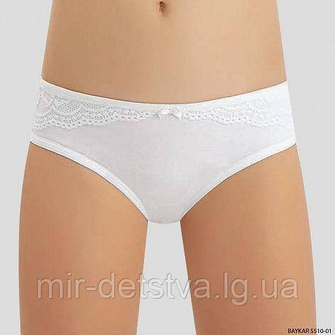 Трусики білі для дівчаток з мереживом ТМ Baykar, Туреччина оптом р.5 (146-152 см)
