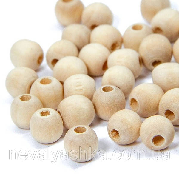 Дерев'яна Намистина 1 см 10-12 мм Заготовка для Бізіборду, Намистинка з Дерева Бусіна, фото 1