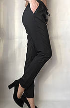 Штани жіночі літні однотонні на гумці Жіночі медичні штани великих розмірів чорні