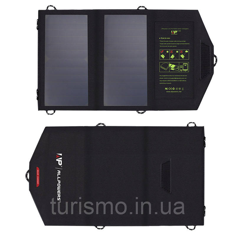 Високоефективна сонячна батарея сонячне зарядний пристрій ALLPOWERS AP-SP5V10W на елементах sunpower