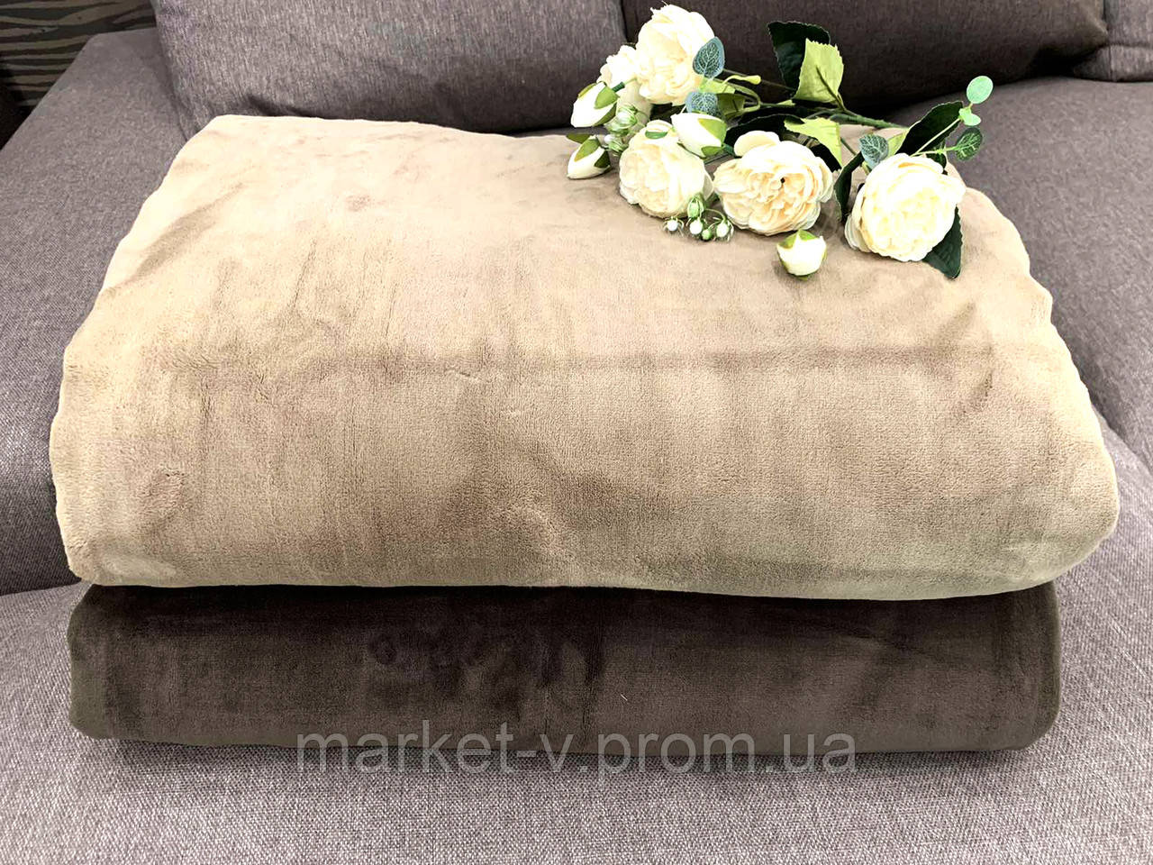 Плед Молочний однотонний полуторний білого кольору, 160/220 см