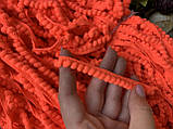 Тасьма з міні помпончиками 100 ярд, яскраво-коралового кольору оптом, фото 2