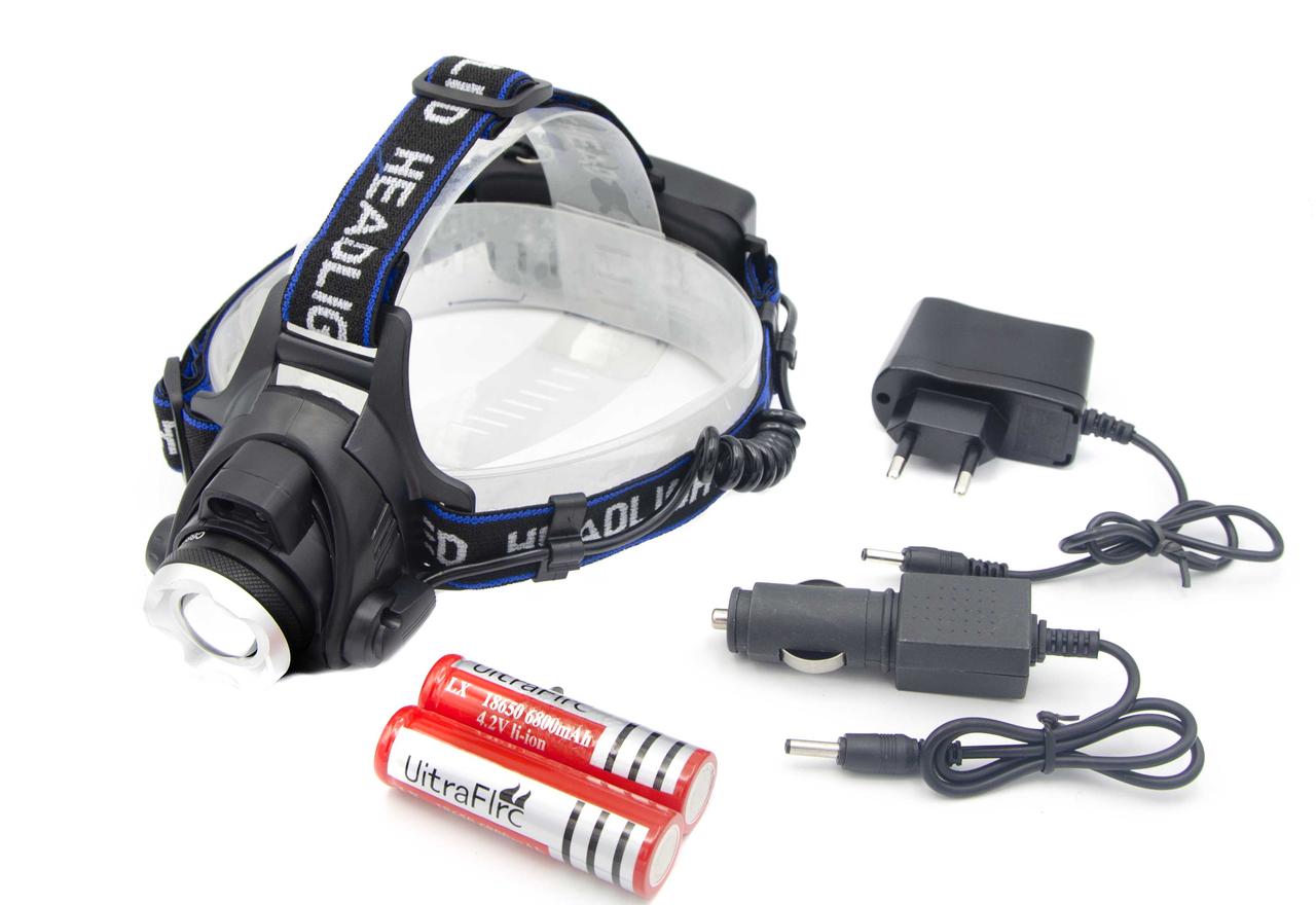 Налобний фонар Bailong BL-V9-T6, Акк., T6, Кріплення на голову, безконтактне включення, 6699, фото 1