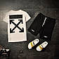 Чоловічий чорний комплект Оф Вайт (Off White) - футболка та шорти / Літні комплекти для чоловіків, фото 2