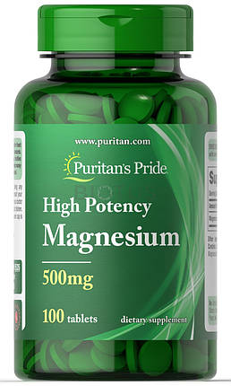 Puritan's Pride Magnesium 500 мг 100 капсул, фото 1