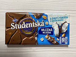 Шоколад молочний Studentska з кокосом і арахісом Чехія 180г