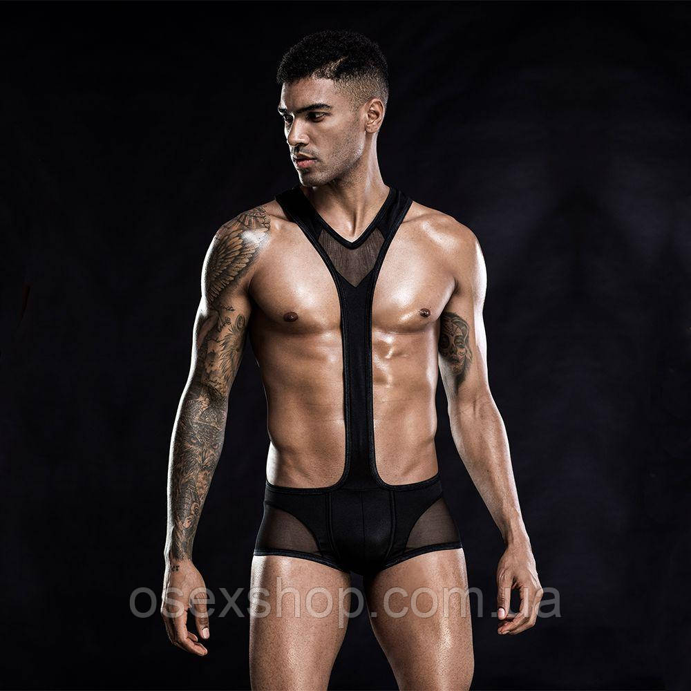 Еротичне чоловіче боді "Мощений Саймон" One Size Black