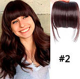 Накладний штучний чубчик темно-коричневий, фото 3