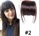 Накладний штучний чубчик темно-коричневий, фото 2