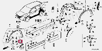 Honda 75800T0AU01 Брызговик ПРАВ. ПЕРЕДН. 2,4 75800T1GG01 - 2,0 CR-V 12 -