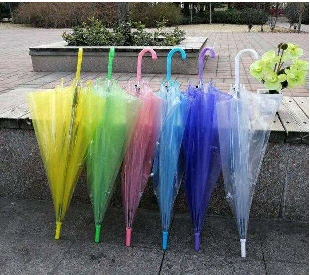 Силиконовые прозрачные зонты трость - фото 2 - id-p577315502