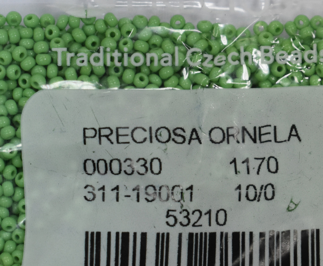 Бісер Preciosa 10/0 колір 53210 салатовий 10г, фото 1