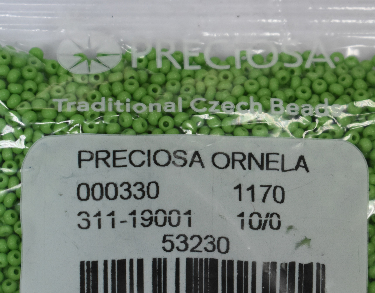 Бісер Preciosa 10/0 колір 53230 салатовий 10г, фото 1