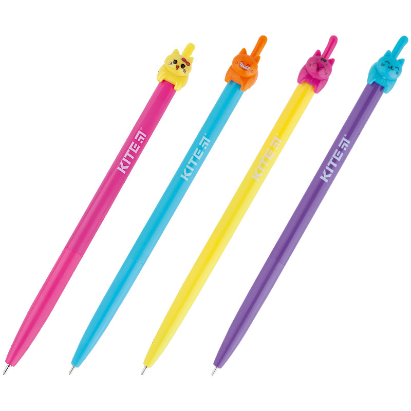 Ручка кулькова 0,5 мм Kite Color Cat синя K20-030-01, фото 1