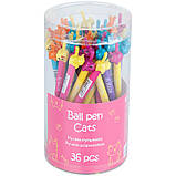 Ручка кулькова 0,5 мм Kite Color Cat синя K20-030-01, фото 5