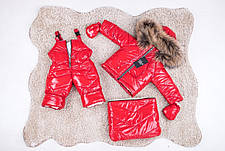 Зимовий дитячий теплий комбінезон-трансформер 3в1: курточка, конверт для ніг, напівкомбінезон / 0-2 року, єнот, фото 2