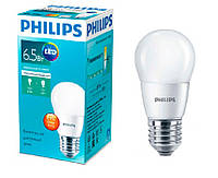 6.5W E27 4000K Шарик Светодиодная лампа Philips LED