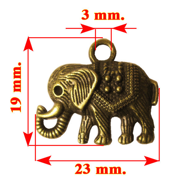 Подвеска Кулон Слон, Металл, Цвет Бронза, 19 * 22 *3 мм, Украшение, Рукоделие, Фурнитура Бижутерия - фото 2 - id-p1228734615