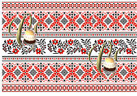 Печать вафельной (рисовой) или сахарной картинки Украина Орнамент, вышивка украинская, вышиванка на торт
