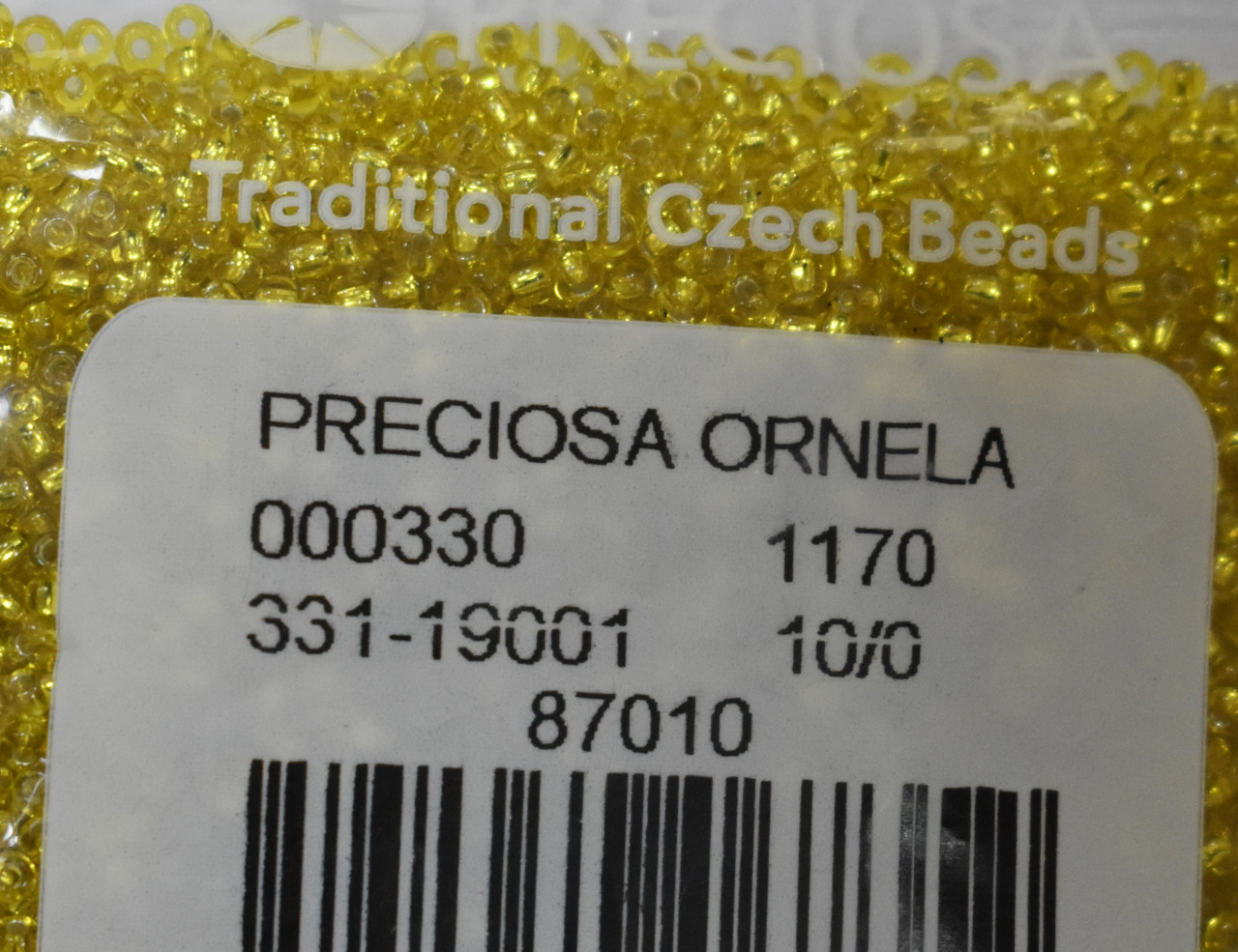 Бісер Preciosa 10/0 колір 87010 жовтий 10г, фото 1