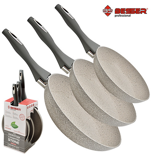 Сковороди литі з покриттям "Stone" 3пр/наб 20/24/28см 10328, фото 1