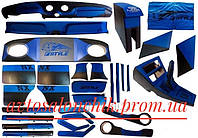 Тюнінг набір салону ВАЗ 2105 2107 накладка панелі акустична полиця карти дверей обшивка салону синій ручки
