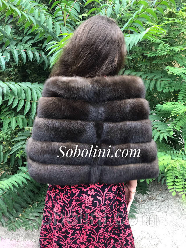 палантин из песца пудра 