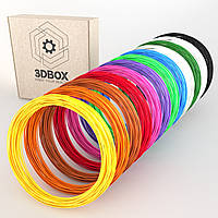 Набір PLA пластику 3D-Box LARGE для 3D-ручки: 12 кольорів по 5 (10, 20) метрів (1,75 мм*60м, 120 м, 240м) 20м