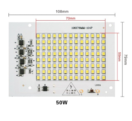 Smart IC SMD LED 50w 6500K Світлодіод 50w Світлодіодна збірка 4600Lm + Драйвер