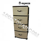 Тумбочка КОМОД пластиковий "Класичний Ротанг", бежево-коричневий, 5 ящиків, Efe Plastics (Ефе Пластик), фото 6