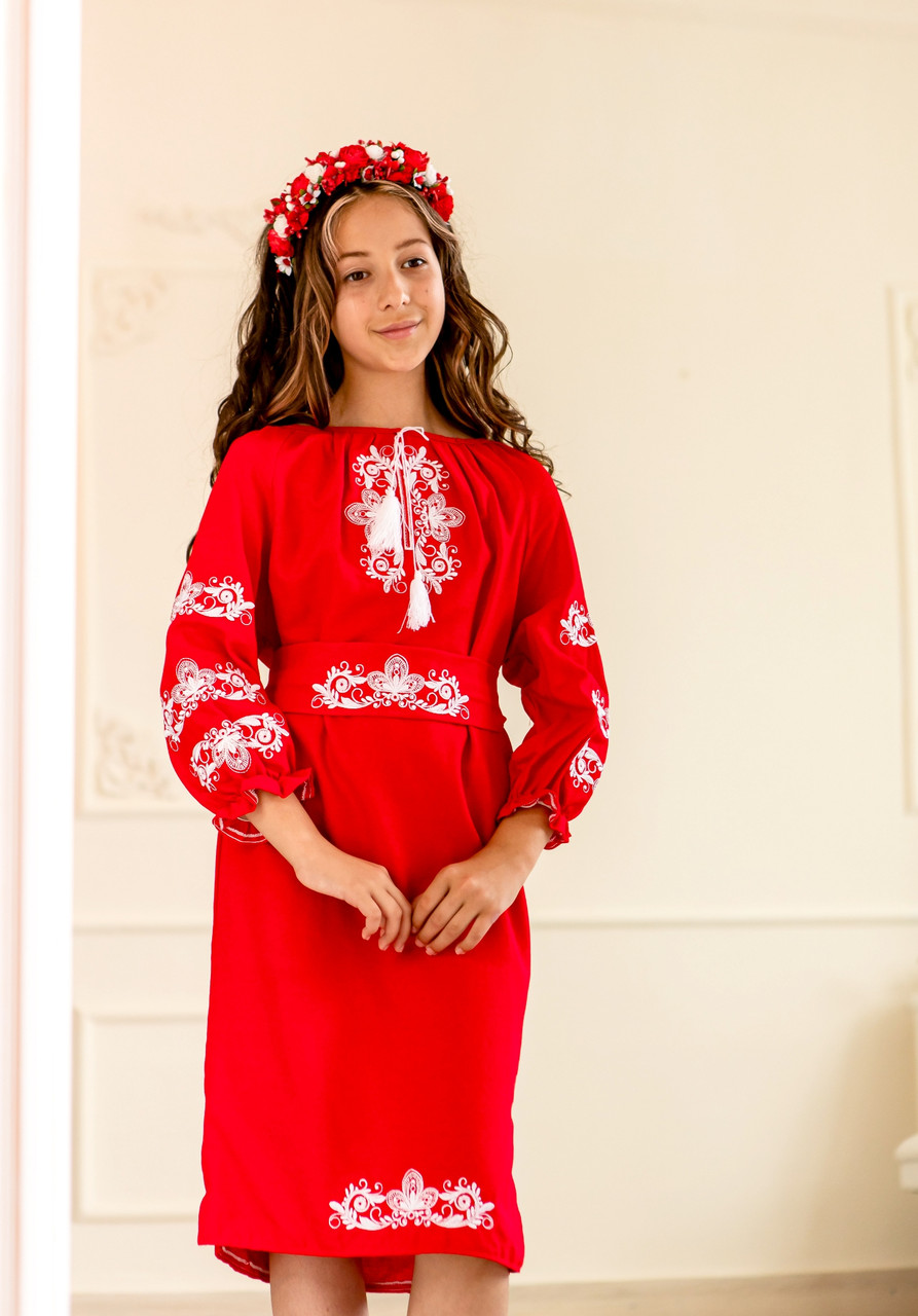 Плаття для дівчинки Фрезія червоне.
