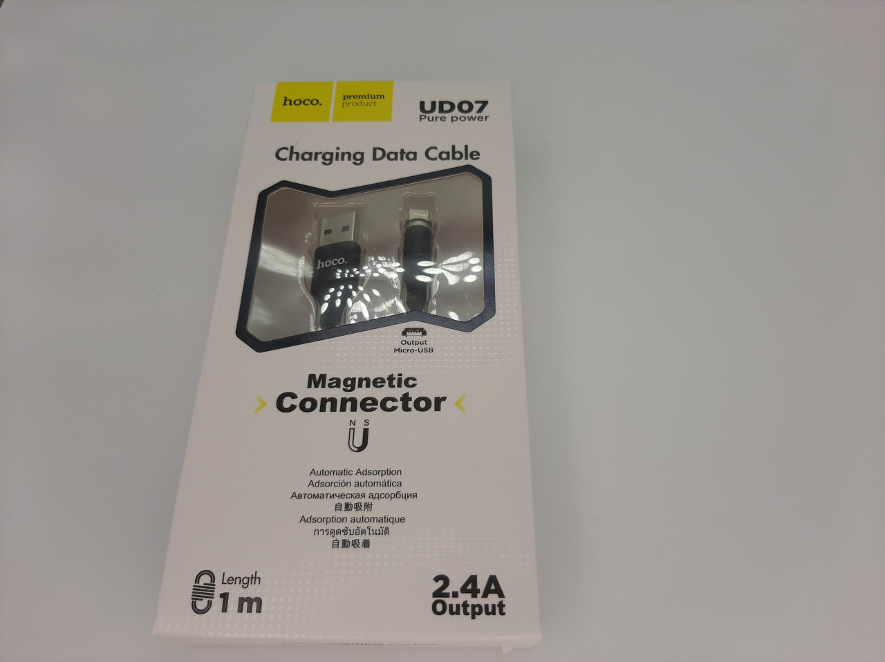 USB Кабель HOCO UD07 Магнітний microUSB 1м Чорний - Оригінальний Кабель для Android