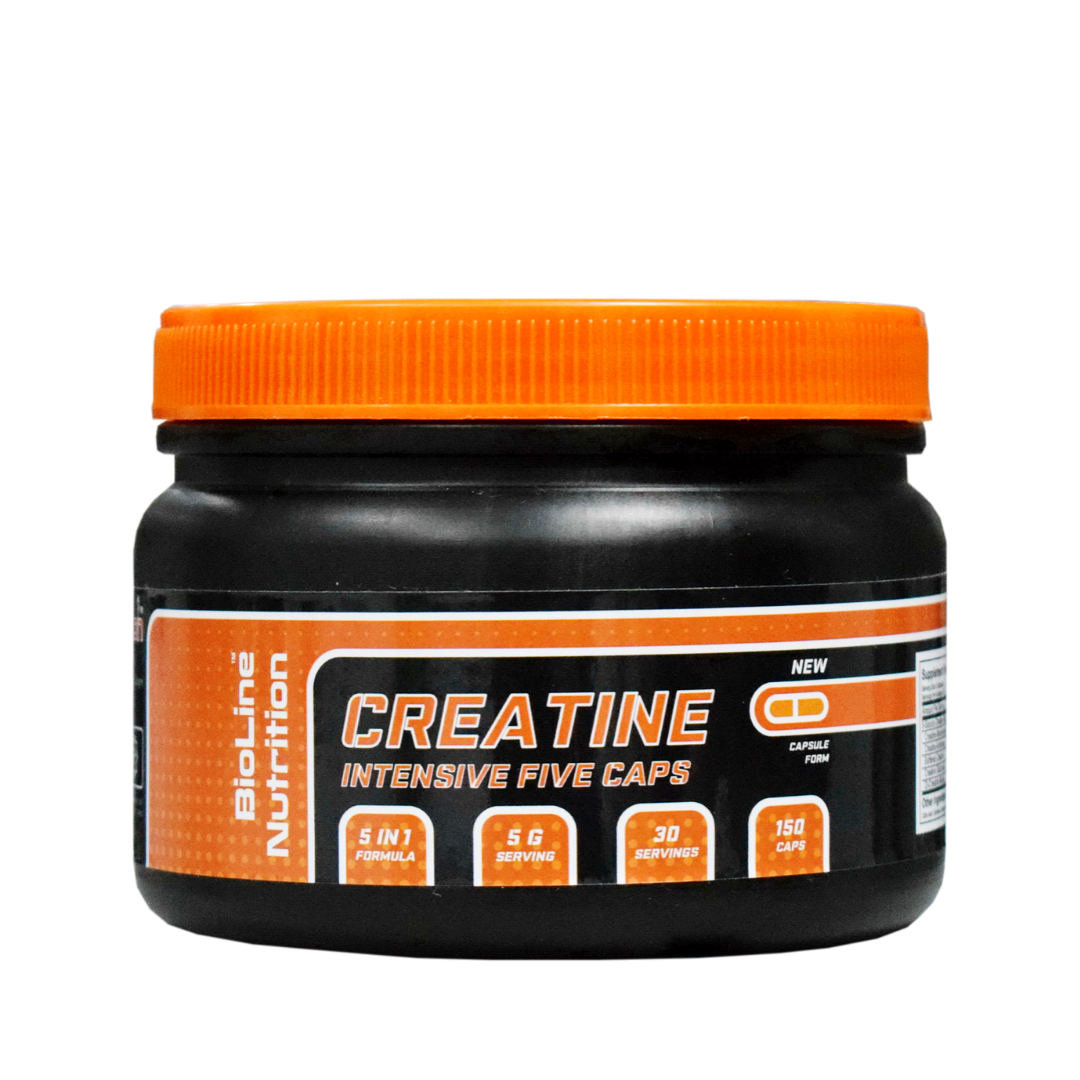 Креатин Creatine Intensive Five Caps Bioline Nutrition 150 капсул, фото 1