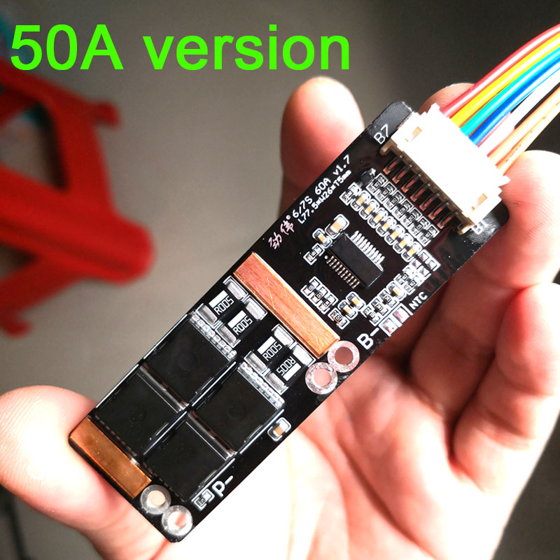 BMS 7S 50A Контролер заряду/розряду з самовідновленням (балансир) Li-Ion 18650