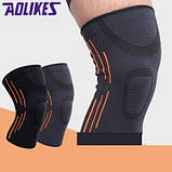 Наколінник AOLIKES еластичний фіксатор колінного суглоба 2 шт чорний М 01294, фото 6