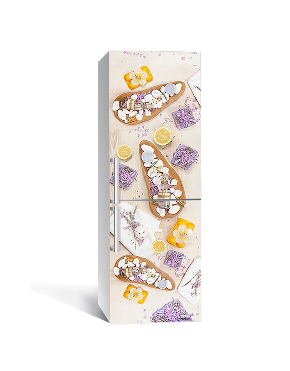 Вінілова наклейка на холодильник Лавандовий Акцент самоклеюча ламінована плівка асорті Фіолетовий