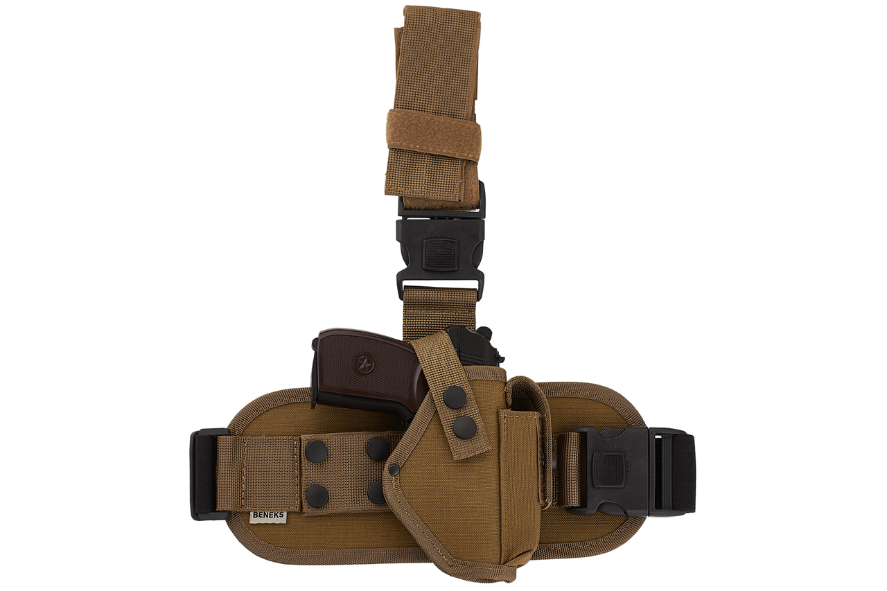 Кобура для ПМ-Макарова стегновий з платформою (cordura 1000d, койот)