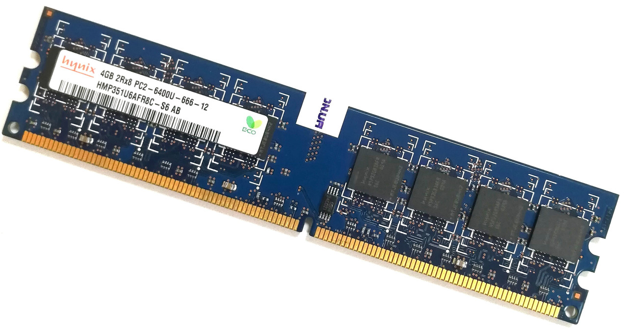 Оперативна пам'ять Hynix DDR2 4Gb 800MHz PC2 6400U 2R8 CL6 (HMP351U6AFR8C-S6 AB) Б/В