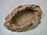 Жіноча сумка хмара Bottega Veneta Боттега Венета ,з додатковою ланцюгом золото в кольорах, модні брендові, фото 5
