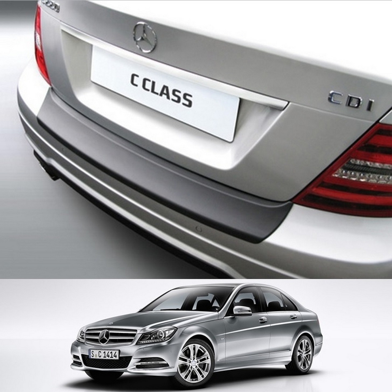 Пластикова захисна накладка на задній бампер для Mercedes-Benz C-Class W204 2011-2014