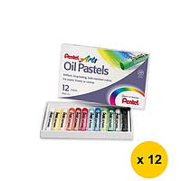 Пентель Pentel 12-кольорова олійна пастель (12шт) - асорті
