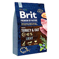 Корм Brit Premium Light Turkey & Oats, 3 кг