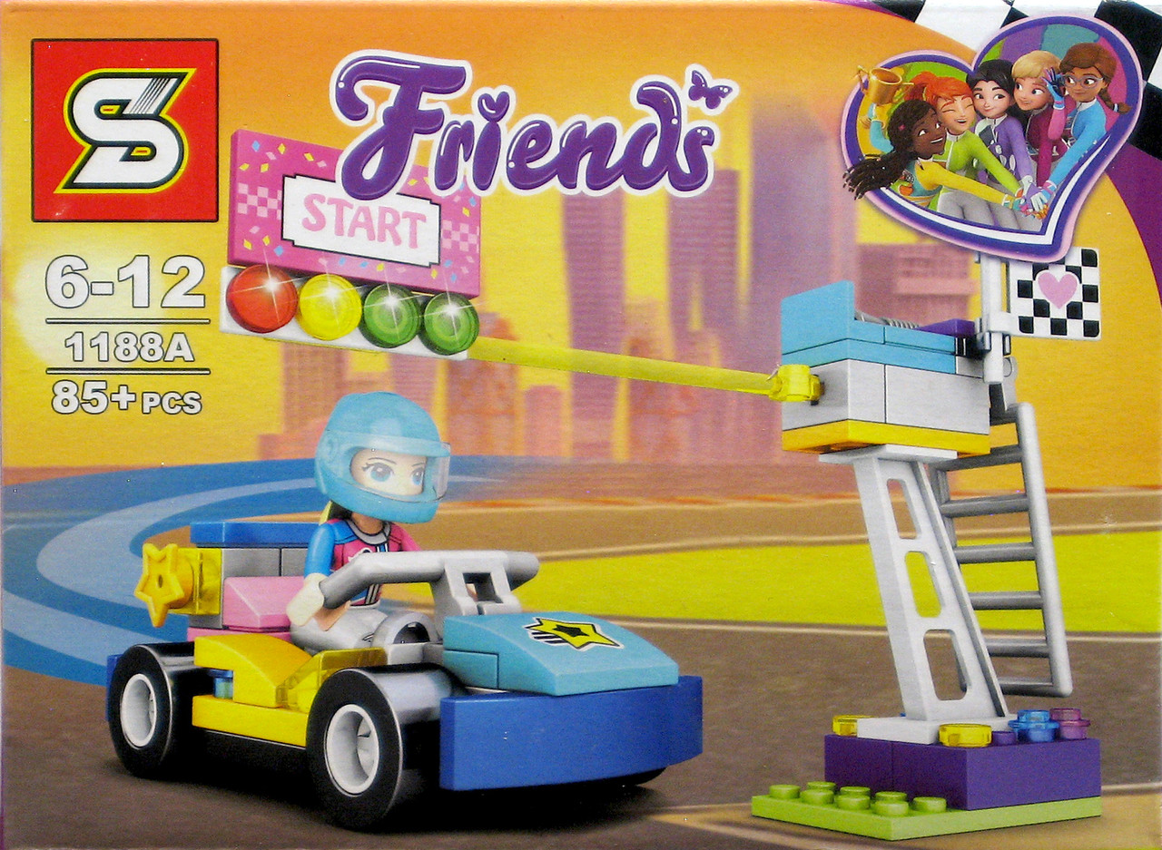 Конструктор SENCO Friends 1188A "Гонкова машинка", 85+ деталей, 1 фігурка